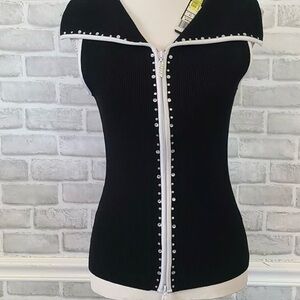Belldini Black and White Cardigan Sweater
